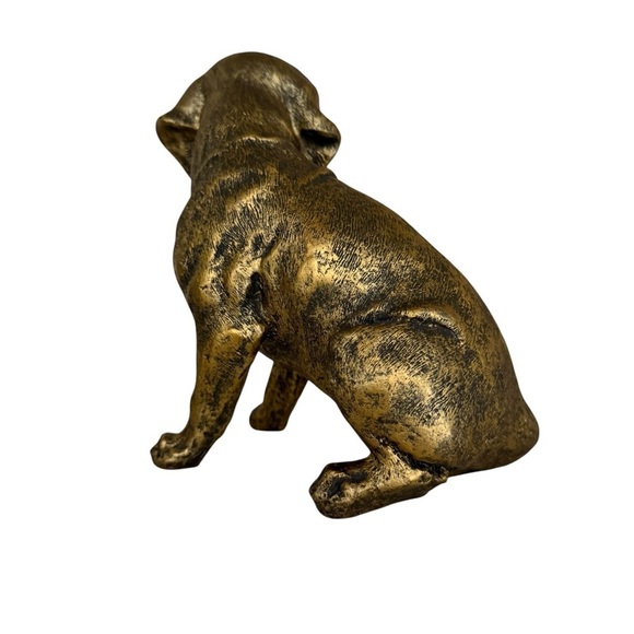 Bronze/gold resin Dog Statue Home Accent - Picture 4 of 9